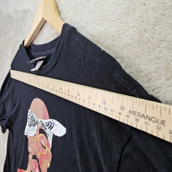 Cross Colours Tupac Shakur 2Pac T-Shirt Black Short Sleeve Men's XL Hip Hop - Picture 5 of 10